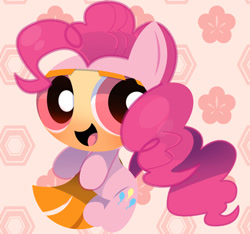 Size: 500x468 | Tagged: safe, artist:girlslabo, pinkie pie, blossom (powerpuff girls), crossover, solo, the powerpuff girls