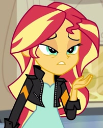 Size: 471x584 | Tagged: safe, screencap, sunset shimmer, equestria girls, friendship games, cropped, lidded eyes, solo