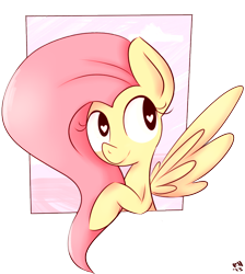 Size: 762x850 | Tagged: safe, artist:8-blit-poni, fluttershy, pegasus, pony, female, mare, pink mane, solo, yellow coat