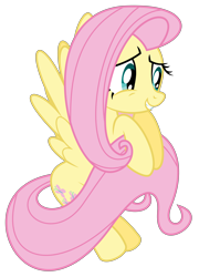 Size: 6000x8347 | Tagged: safe, artist:masem, fluttershy, pegasus, pony, daring don't, absurd resolution, cute, shyabetes, simple background, solo, transparent background, vector