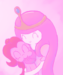 Size: 1549x1855 | Tagged: safe, artist:fealev, pinkie pie, earth pony, pony, adventure time, crossover, cute, nom, princess bubblegum