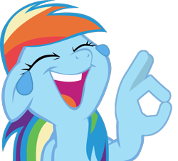 Size: 971x880 | Tagged: safe, alternate version, derpibooru import, editor:shadowthecat35, rainbow dash, pegasus, pony, friendship is magic, crying, cursed image, emoji, eyes closed, female, floppy ears, hand, laughing, mare, meme, ok hand emoji, ok hand sign, open mouth, reaction image, simple background, smiling, solo, suddenly hands, tears of joy, tears of laughter, teary eyes, tooth gap, transparent background, wat, wing hands, 👌, 😂