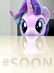 Size: 767x1024 | Tagged: safe, starlight glimmer, pony, unicorn, plushie, reaction image, reflection, soon