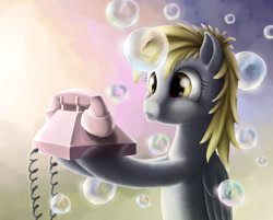 Size: 1680x1350 | Tagged: safe, artist:fynjy-87, derpy hooves, pegasus, pony, bubble, duckface, female, mare, phone, selfie, solo, telephone, underp