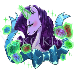 Size: 800x800 | Tagged: safe, artist:youkai-yoko, rarity, pony, unicorn, female, horn, mare, solo, white coat