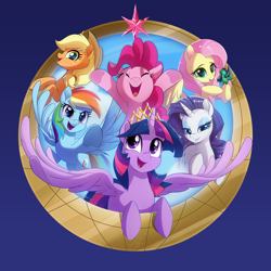 Size: 2500x2500 | Tagged: safe, artist:light262, applejack, fluttershy, pinkie pie, rainbow dash, rarity, twilight sparkle, twilight sparkle (alicorn), alicorn, earth pony, pegasus, pony, unicorn, female, mane six, mare, new crown, we got this together