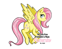 Size: 600x476 | Tagged: safe, artist:yoonny92, fluttershy, pegasus, pony, female, mare, pink mane, solo, yellow coat