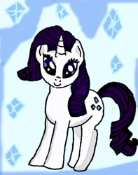 Size: 403x512 | Tagged: safe, artist:frozenponyprincess, rarity, pony, unicorn, female, horn, mare, solo, white coat