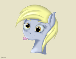Size: 1281x998 | Tagged: safe, artist:spenws, derpy hooves, pegasus, pony, female, mare, silly, solo, tongue out