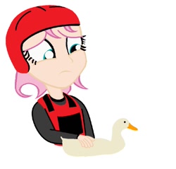 Size: 914x874 | Tagged: safe, artist:garretthegarret, fluttershy, duck, human, humanized, light skin, solo