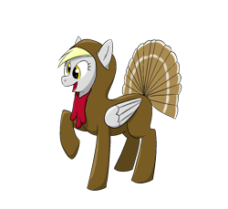 Size: 1200x1100 | Tagged: safe, artist:erhannis, derpy hooves, pegasus, pony, animal costume, clothes, costume, female, mare, solo, thanksgiving, turkey, turkey costume