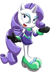 Size: 872x1190 | Tagged: safe, artist:blehmaster7, rarity, anthro, plantigrade anthro, chalky outlines, crossover, solo, sonic the hedgehog (series), sonicified, style emulation