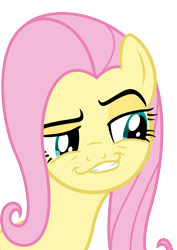 Size: 744x1052 | Tagged: safe, artist:thinkingwithsmile, fluttershy, pegasus, pony, simple background, smirk, smugdash, solo, transparent background, vector