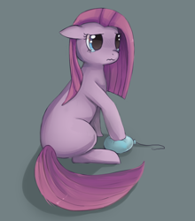 Size: 1090x1239 | Tagged: safe, artist:cherivinca, pinkie pie, earth pony, pony, balloon, crying, cushion, pinkamena diane pie, solo