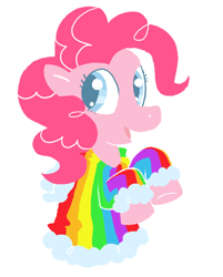 Size: 474x589 | Tagged: safe, artist:coggler, pinkie pie, earth pony, pony, clothes, rainbow, solo, sweater