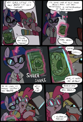 Size: 781x1156 | Tagged: safe, artist:metal-kitty, derpy hooves, pinkie pie, twilight sparkle, twilight sparkle (alicorn), alicorn, pony, comic:expiration date, comic, crossover, derpy soldier, engie pie, expiration date, female, mare, team fortress 2, twi medic