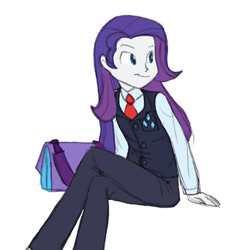 Size: 619x660 | Tagged: safe, artist:carnifex, elusive, rarity, equestria girls, bishonen, clothes, equestria guys, male, necktie, rule 63, school uniform, solo, waistcoat