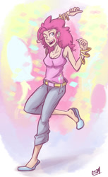 Size: 588x959 | Tagged: safe, artist:coin-trip39, pinkie pie, human, humanized, light skin, solo