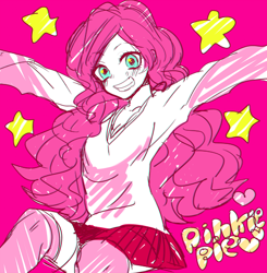 Size: 500x510 | Tagged: safe, artist:nyappa_, pinkie pie, human, humanized, light skin, pixiv, solo