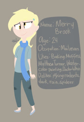 Size: 1235x1799 | Tagged: safe, artist:leetle-pink-fudge, derpy hooves, human, humanized, reference sheet