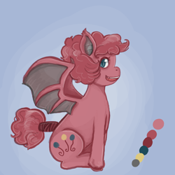 Size: 1000x1000 | Tagged: safe, artist:superlucky13, pinkie pie, bat pony, pony, bat ponified, pinkiebat, race swap, solo