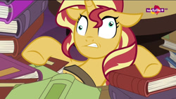 Size: 1280x720 | Tagged: safe, screencap, sunset shimmer, pony, equestria girls, mirror magic, spoiler:eqg specials, derp, floppy ears, solo