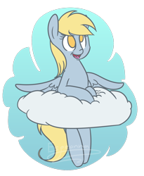 Size: 900x1100 | Tagged: safe, artist:espeonna, derpy hooves, pegasus, pony, cloud, female, mare, simple background, solo, transparent background