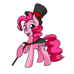 Size: 2000x2000 | Tagged: safe, artist:derpiliciouspony, pinkie pie, earth pony, pony, clothes, hat, solo, suit, top hat