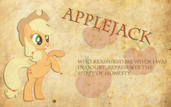 Size: 2560x1600 | Tagged: safe, artist:water-horse, applejack, earth pony, pony, bipedal, cutie mark, quote, vector, wallpaper