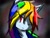 Size: 1024x768 | Tagged: safe, artist:lunaticsnivy, derpibooru import, rainbow dash, pegasus, pony, bust, female, mare, portrait, solo