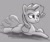 Size: 877x734 | Tagged: safe, artist:ab, rarity, pony, unicorn, monochrome, puffy cheeks, solo