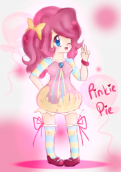 Size: 700x1000 | Tagged: safe, artist:usagimomo-chan, pinkie pie, human, humanized, light skin, solo