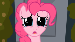 Size: 1054x592 | Tagged: safe, screencap, pinkie pie, earth pony, pony, a friend in deed, sad, sad eyes, solo