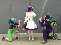 Size: 943x710 | Tagged: safe, artist:frozen-rose-cosplay, rarity, spike, human, cosplay, irl, irl human, photo