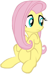 Size: 648x1002 | Tagged: safe, fluttershy, pegasus, pony, dragonshy, simple background, sitting, solo, transparent background, vector