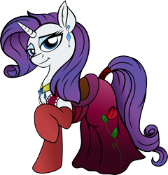 Size: 2519x2627 | Tagged: safe, artist:jerick, artist:jinyaranda, rarity, pony, unicorn, clothes, dress, simple background, solo, transparent background, vector