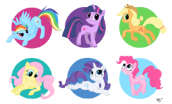 Size: 2000x1207 | Tagged: safe, artist:fur-kotka, derpibooru import, applejack, fluttershy, pinkie pie, rainbow dash, rarity, twilight sparkle, earth pony, pegasus, pony, unicorn, mane six