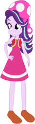 Size: 180x627 | Tagged: safe, artist:nsmah, artist:user15432, starlight glimmer, human, equestria girls, spoiler:eqg specials, base used, clothes, crossover, dress, hat, mushroom hat, nintendo, pink dress, shoes, super mario bros., toadette