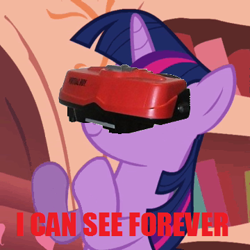 Size: 360x360 | Tagged: safe, derpibooru import, twilight sparkle, image macro, nintendo, virtual boy