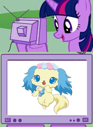 Size: 511x700 | Tagged: safe, derpibooru import, twilight sparkle, exploitable meme, jewelpet, sanrio, sapphie, sega, tv meme