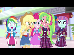 Size: 2048x1536 | Tagged: safe, derpibooru import, screencap, applejack, lemon zest, pinkie pie, rainbow dash, sunny flare, dance magic, equestria girls, spoiler:eqg specials, adoraflare, cute, zestabetes