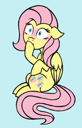 Size: 336x521 | Tagged: safe, artist:darlimondoll, fluttershy, pegasus, pony, blushing, female, mare, solo