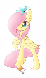 Size: 480x800 | Tagged: safe, artist:kubota, fluttershy, butterfly, pegasus, pony, dragon ball, dragon ball (object), pixiv, solo