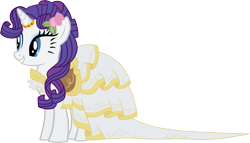 Size: 4653x2670 | Tagged: safe, artist:barrfind, rarity, pony, unicorn, alternate hairstyle, clothes, dress, horn ring, simple background, solo, transparent background, vector, wedding dress