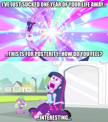 Size: 1280x1440 | Tagged: safe, derpibooru import, edit, edited screencap, screencap, spike, twilight sparkle, dog, equestria girls, equestria girls (movie), duo, exploitable meme, image macro, spike the dog, the princess bride, twiscream