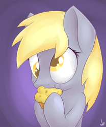 Size: 1250x1500 | Tagged: safe, artist:shinodage, derpy hooves, pegasus, pony, cute, derpabetes, eating, female, mare, muffin, nom, solo