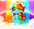 Size: 3000x2500 | Tagged: safe, artist:itsalwayspony, derpibooru import, rainbow dash, pegasus, pony, female, looking at you, mare, one eye closed, rainbow, smiling, solo, waterfall, wink