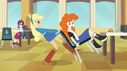 Size: 1920x1080 | Tagged: safe, screencap, applejack, equestria girls, chair, wondercolts