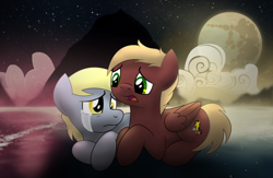 Size: 1024x666 | Tagged: safe, artist:drawponies, derpy hooves, oc, oc:neostrike, pegasus, pony, female, mare, sad