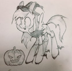 Size: 2344x2307 | Tagged: safe, artist:zaininn, derpy hooves, pegasus, pony, female, mare, monochrome, pixiv, solo, traditional art